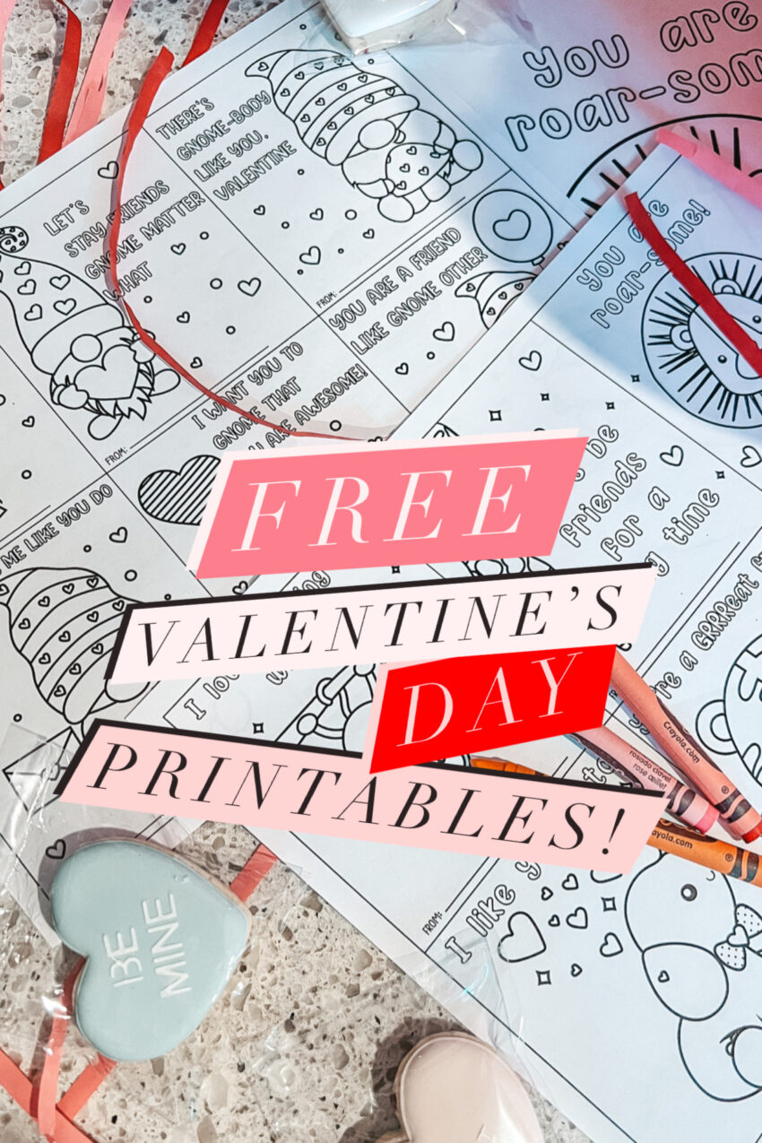 Free Valentine Day Color Cards & Pages